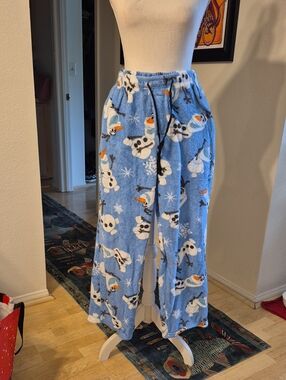 Disney Frozen Blue Olaf Pajama Pants Fuzzy